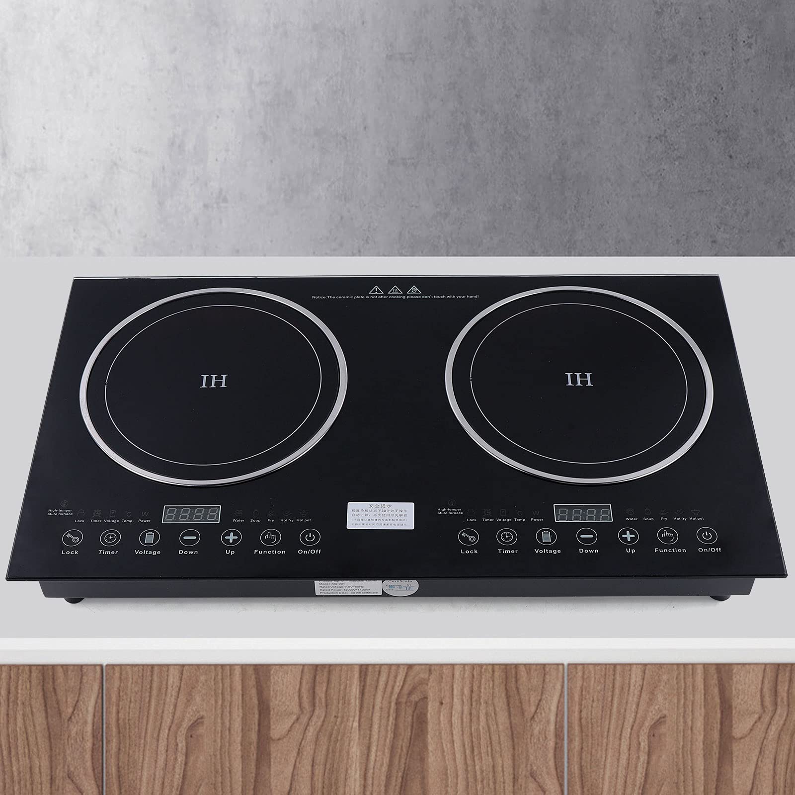 2600W Electric Dual Cooktop Countertop Burner with 8 Power Levels - 1200W Induction & 1400W Ceramic Stove for Fast Cooking | Recessible Design for Kitchen Countertops | Perfect for Small Kitchens, Dorms, RVs & Outdoor Cooking