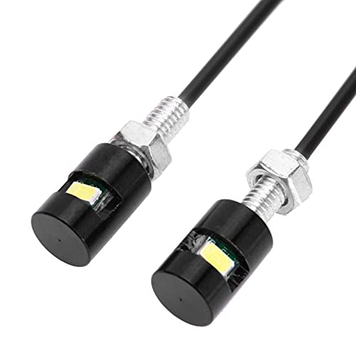 2PCS 12V Waterproof LED License Plate Lights for Car, Motorcycle, Truck, RV, ATV - Durable Screw Bolt Mounting for Night Driving & Vehicle Safety