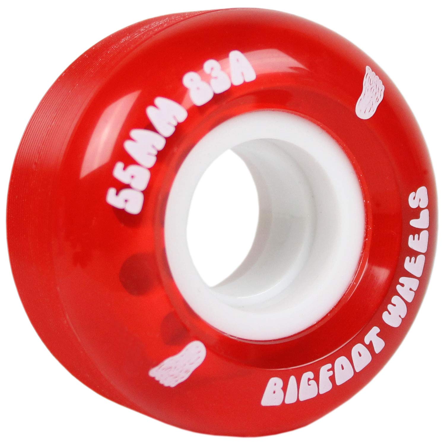 Premium Independent Skateboard Trucks Kit - Bigfoot 55mm 83A Soft Wheels, Bones Reds Bearings, 1