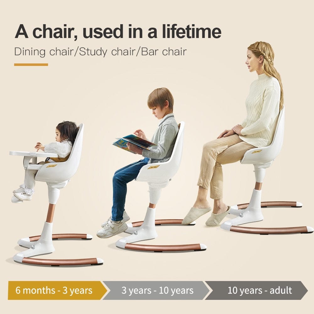 Adjustable Rotating Baby High Chair with Soft PU Leather Cushion - Perfect for Feeding & Playtime at Home or Restaurant