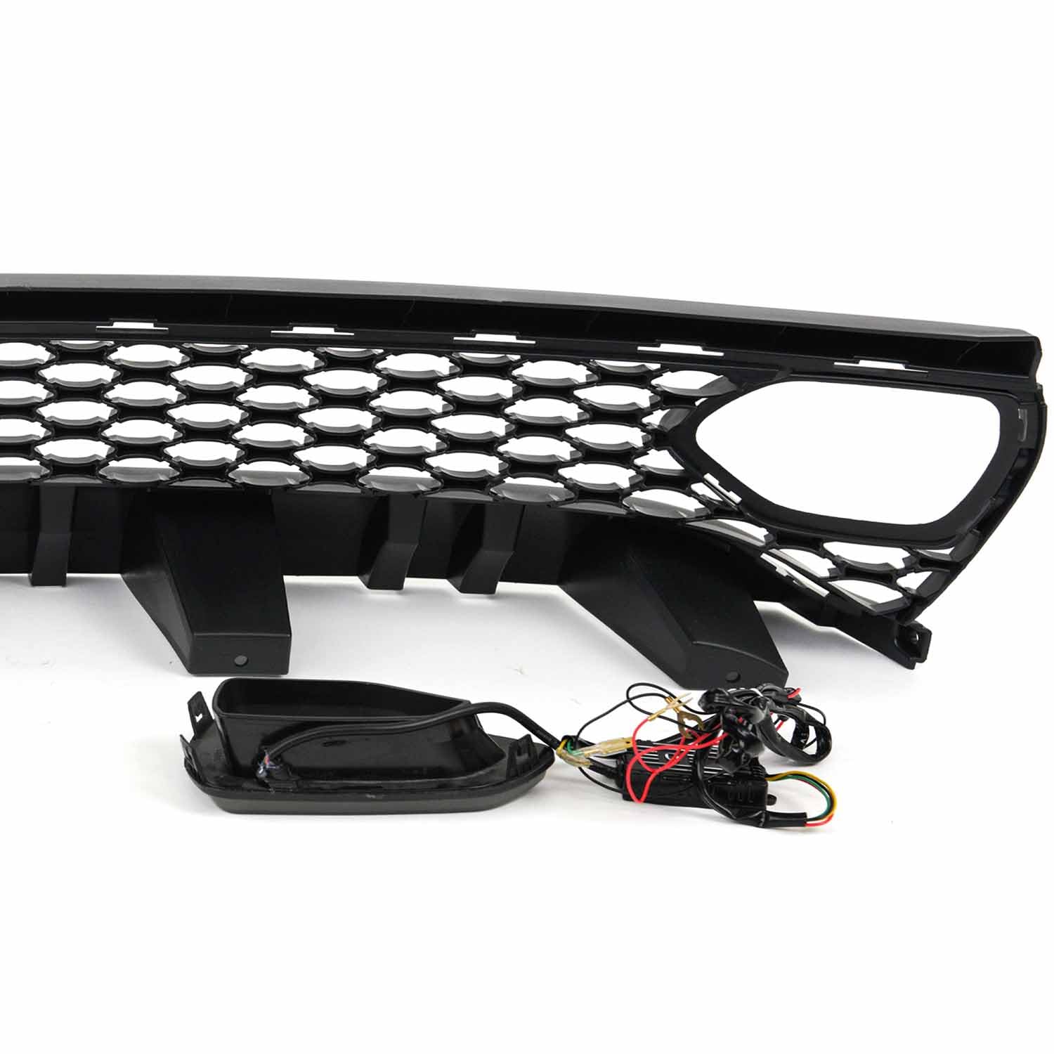 Vicrez SRT Hellcat Style Front Grille with LED Lights vz102123 | Compatible with Dodge Charger 2015-2022 | Upgrade Your Car's Aggressive Look for Street Racing & Car Shows