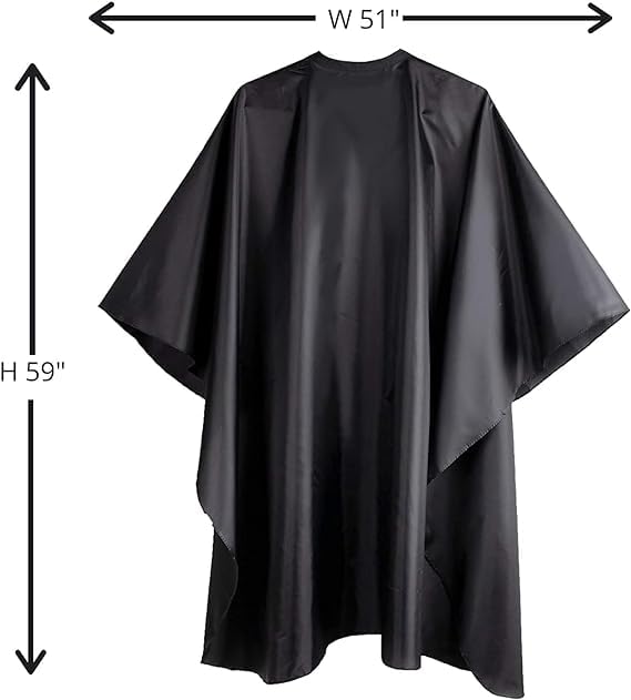 Waterproof Nylon Barber Apron for Hair Cutting & Styling - Professional Salon Apron for Men & Women (Black) - Ideal for Hairdressers, Barbers & Home Haircuts