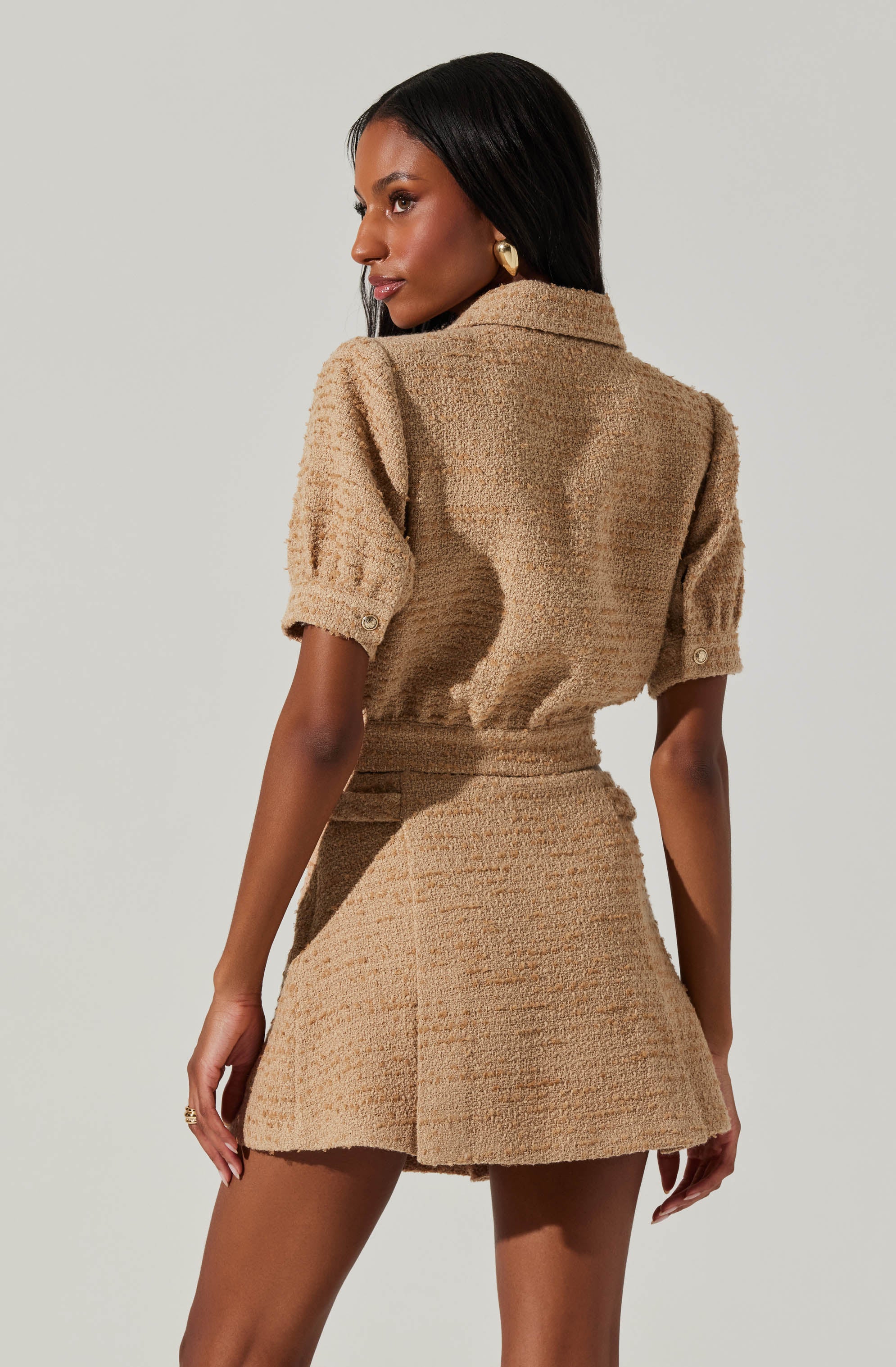 Bronwyn Pleated Tweed Skort - Women's Stylish High Waist Skirt Shorts Hybrid | Perfect for Office, Golf & Casual Outings