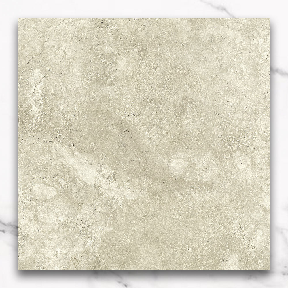 Premium Kronos Beige 300x300mm Porcelain Tiles - Matte Finish with Authentic Travertine Look - Perfect for Bathroom Floors, Kitchen Backsplashes & Modern Interior Design