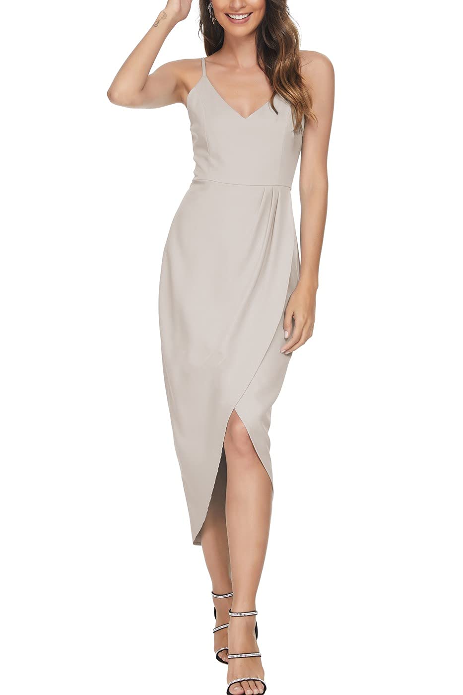 Sexy Backless Deep V-Neck Slit Long Party Dress for Women - Elegant Formal Gown for Wedding Guest, Evening Events & Special Occasions | CMZ2005-71730