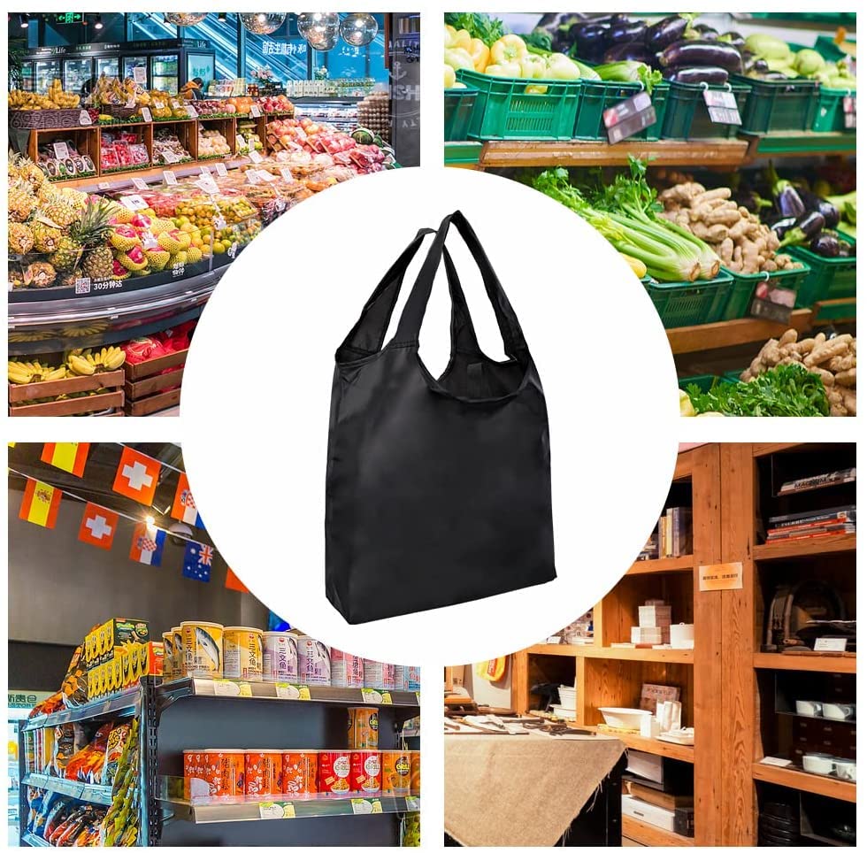 Aricsen 5 Pack Heavy Duty Reusable Grocery Bags - Large Foldable Shopping Bags with Handles, Machine Washable Nylon Polyester Cloth for Supermarket, Farmers Market & Travel | Eco-Friendly & Lightweight