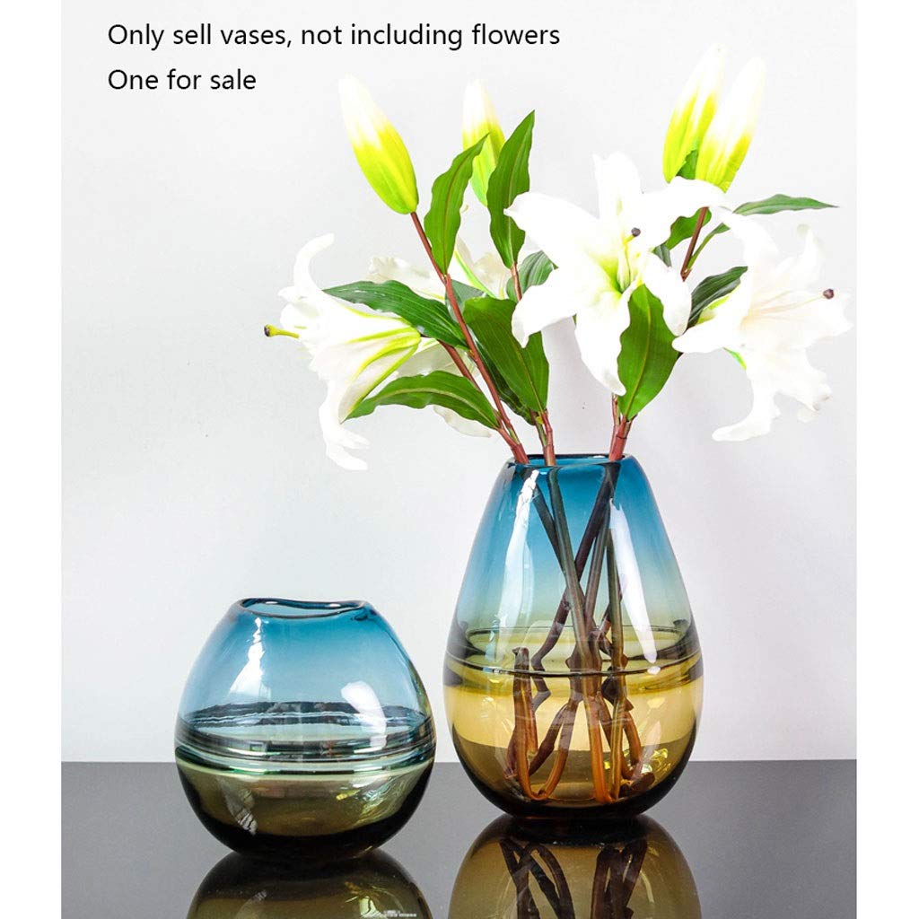 Elegant Glass Vase - Creative Transparent Flower Vase for Home Decor | Perfect for Living Room, Dining Room, Bedroom, Kitchen & Outdoor | Fireplace Centerpiece & Floral Arrangement Decor