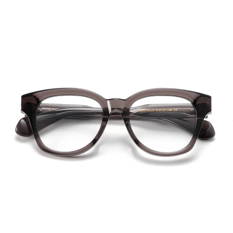 Stylish Unisex Black Acetate Eyeglasses - Full Rim Oval Square Frame (Model 94301) | Perfect for Work, Reading & Fashion Accessories