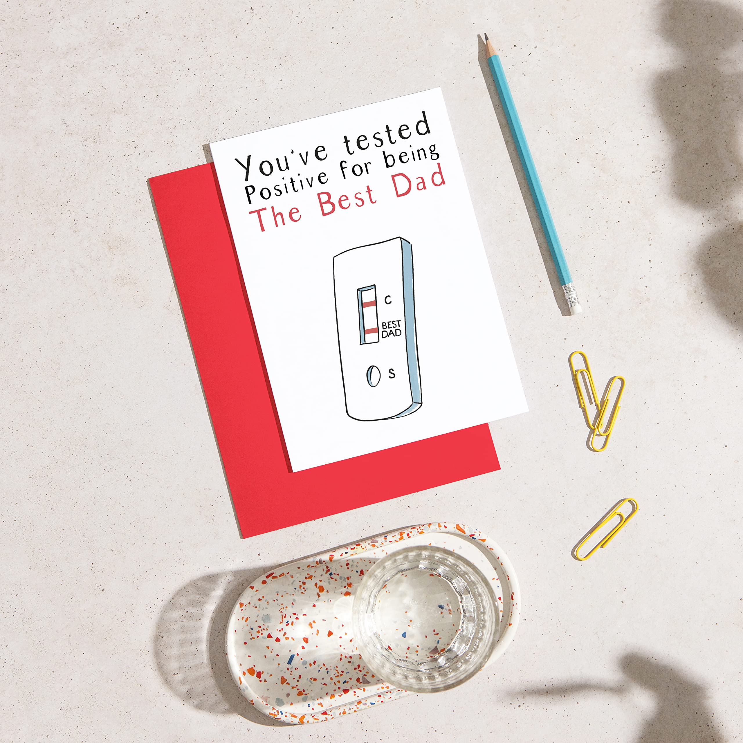 Huxters Funny Greeting Card for Dad - Premium A5 Humorous Father's Day & Birthday Card - Positive Tested Dad Card - Perfect for Special Occasions & Gifts