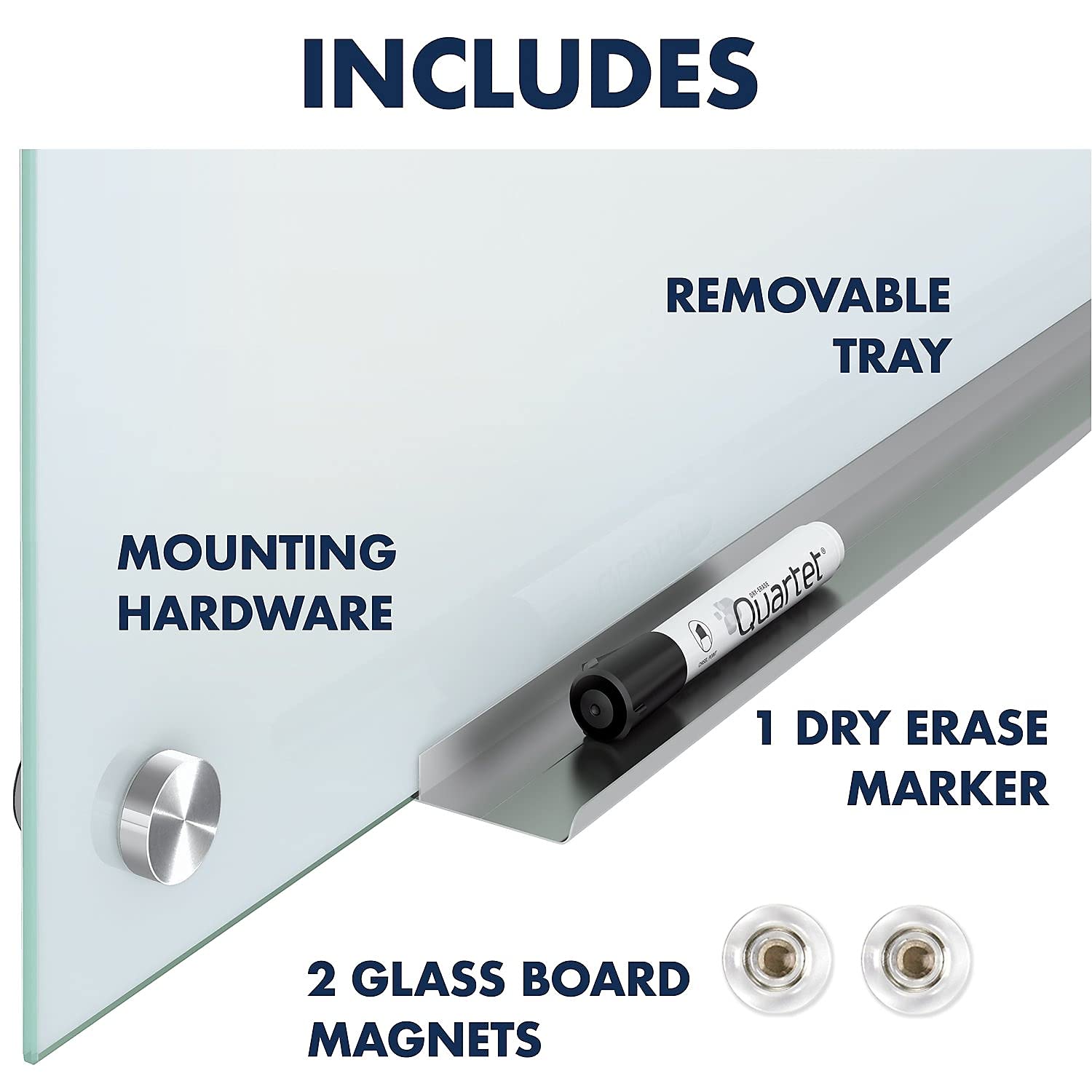 Quartet G3624W Frameless Glass Whiteboard - 3