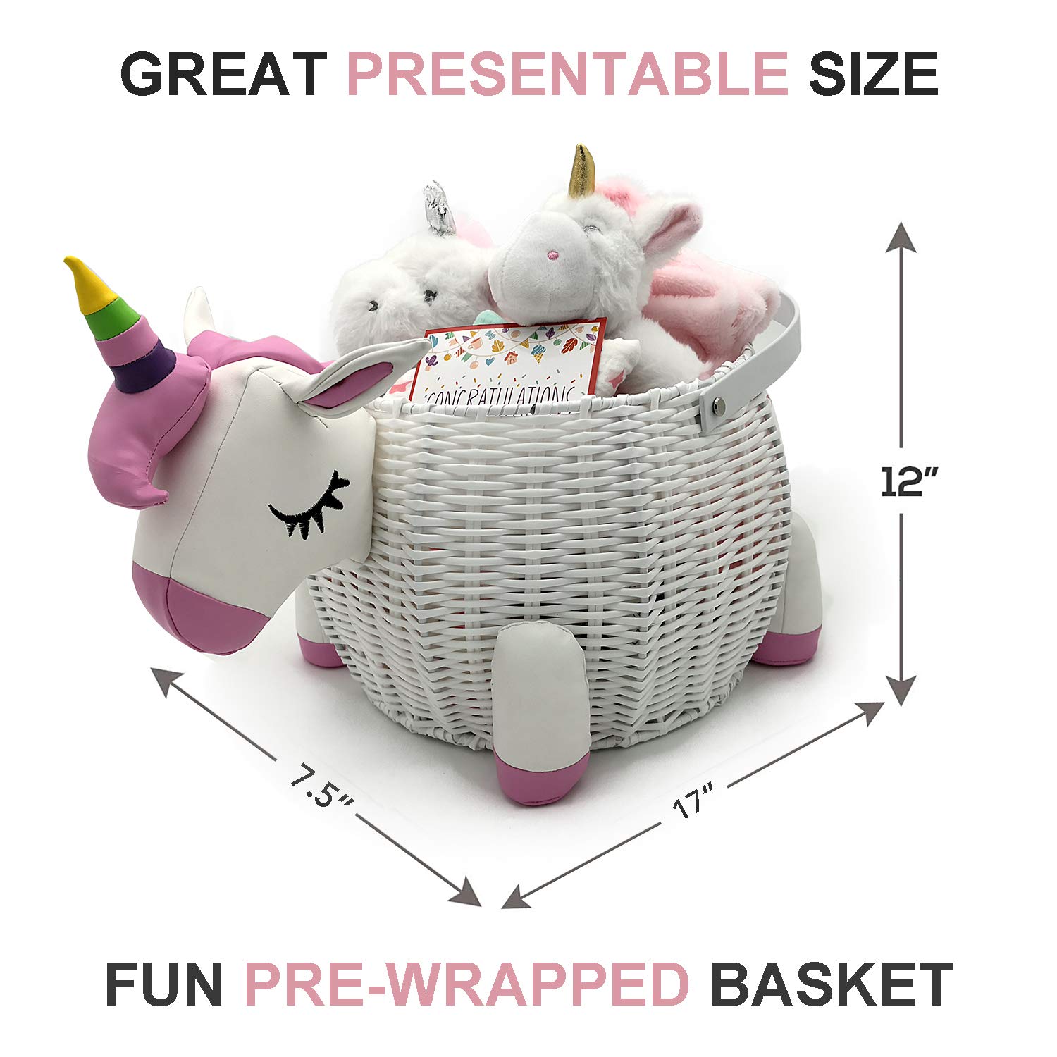Unicorn-Themed Baby Shower Gift Basket - Newborn Essentials for Boys & Girls | Complete Registry Set with Card | Perfect for Baby Showers, Birthdays & Welcome Home Celebrations