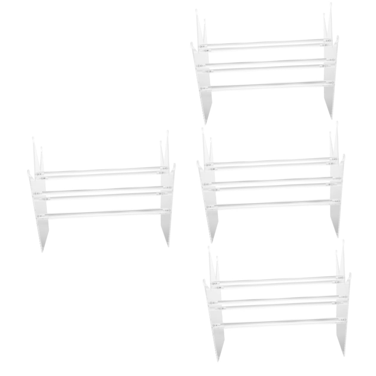 Mobestech 4-Piece Clear Acrylic Hair Tie Storage Rack - Hairband Organizer Stand for Jewelry, Bracelets & Hair Accessories - Perfect for Bathroom, Bedroom & Salon Organization