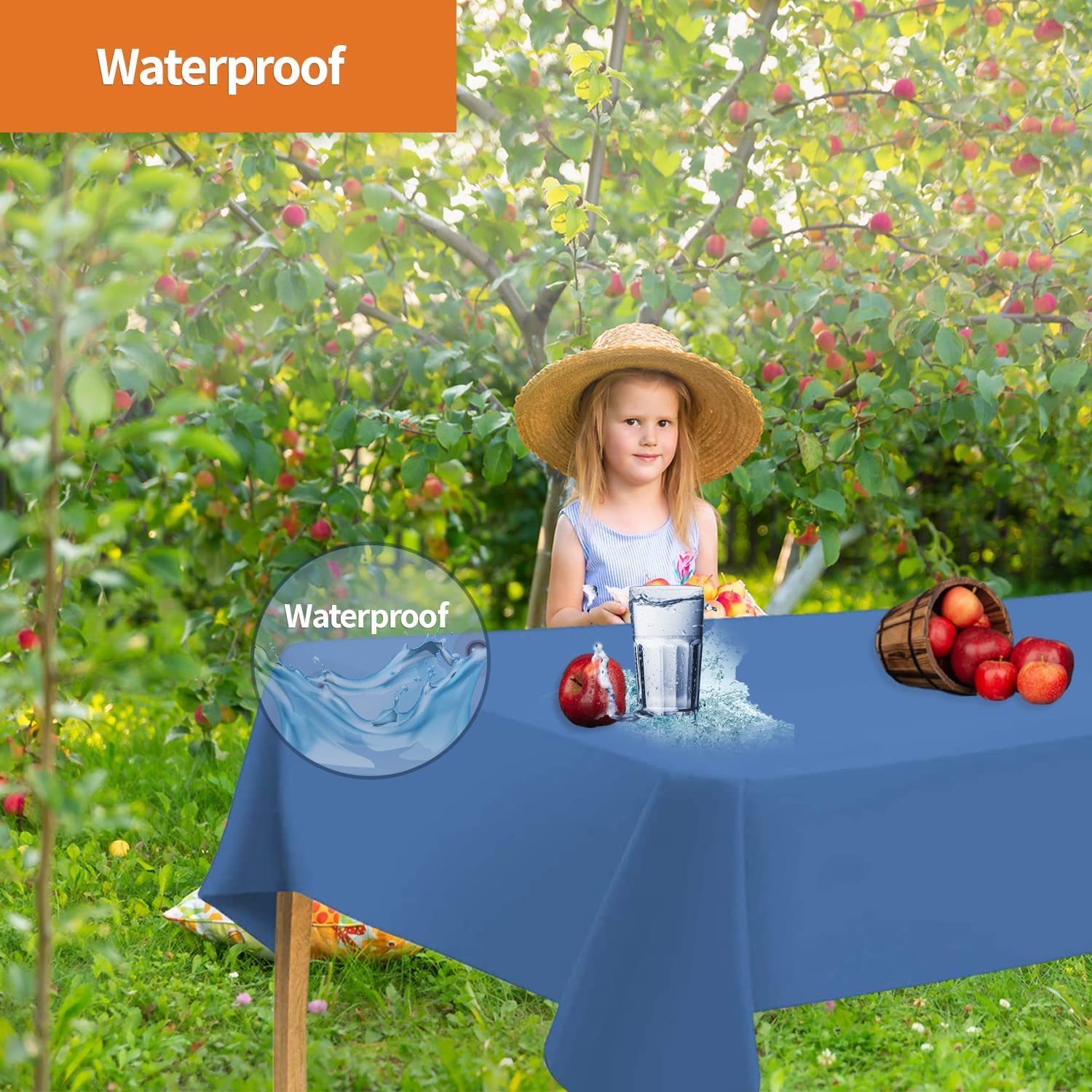 Premium Blue Disposable Plastic Tablecloths (48 Pack) - 54
