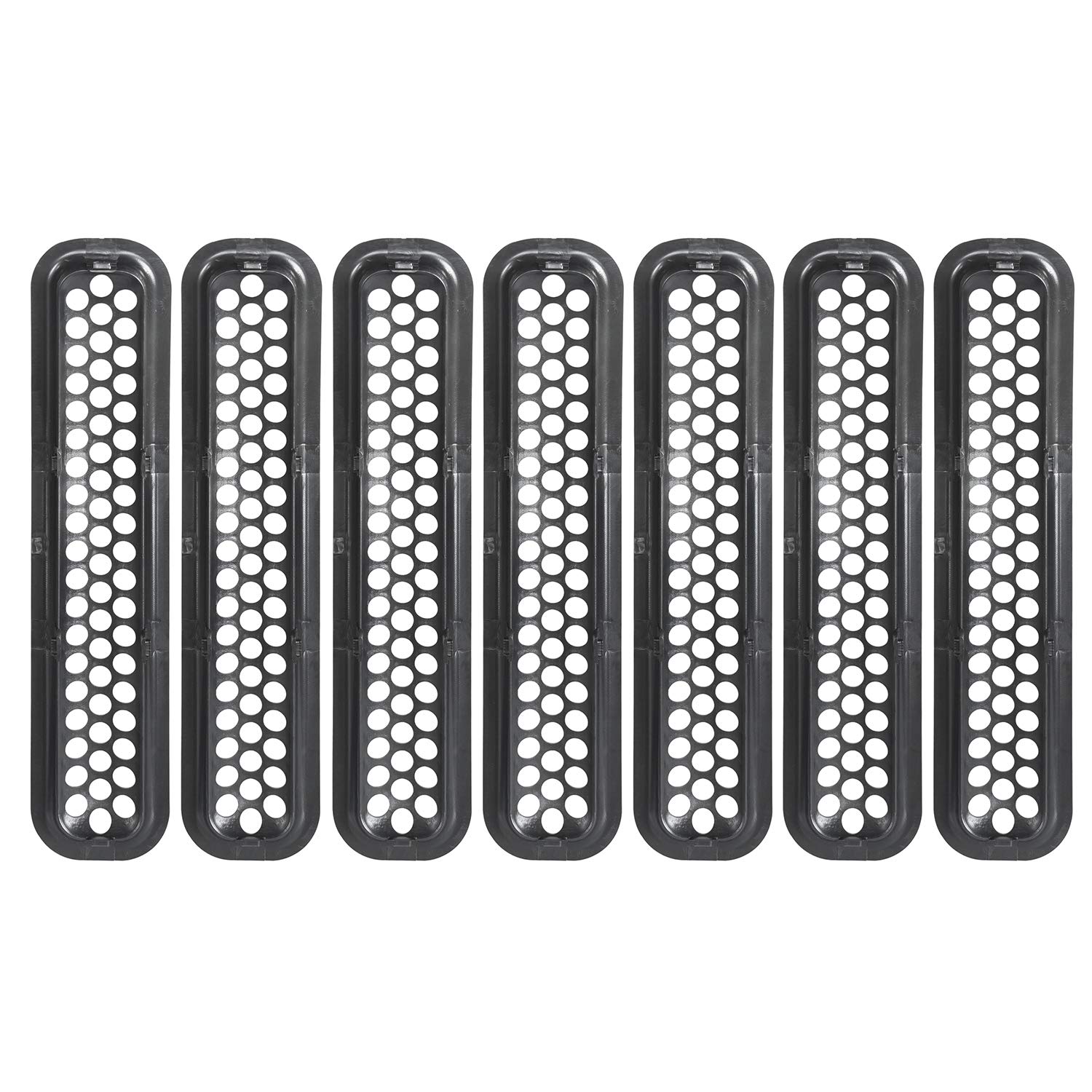 Hooke Road Black Front Grill Mesh Inserts - Honeycomb Grille Guards for 1997-2006 Jeep Wrangler TJ & Unlimited (7-Piece Set) - Durable Off-Road Protection & Custom Style Upgrade for Jeep Enthusiasts