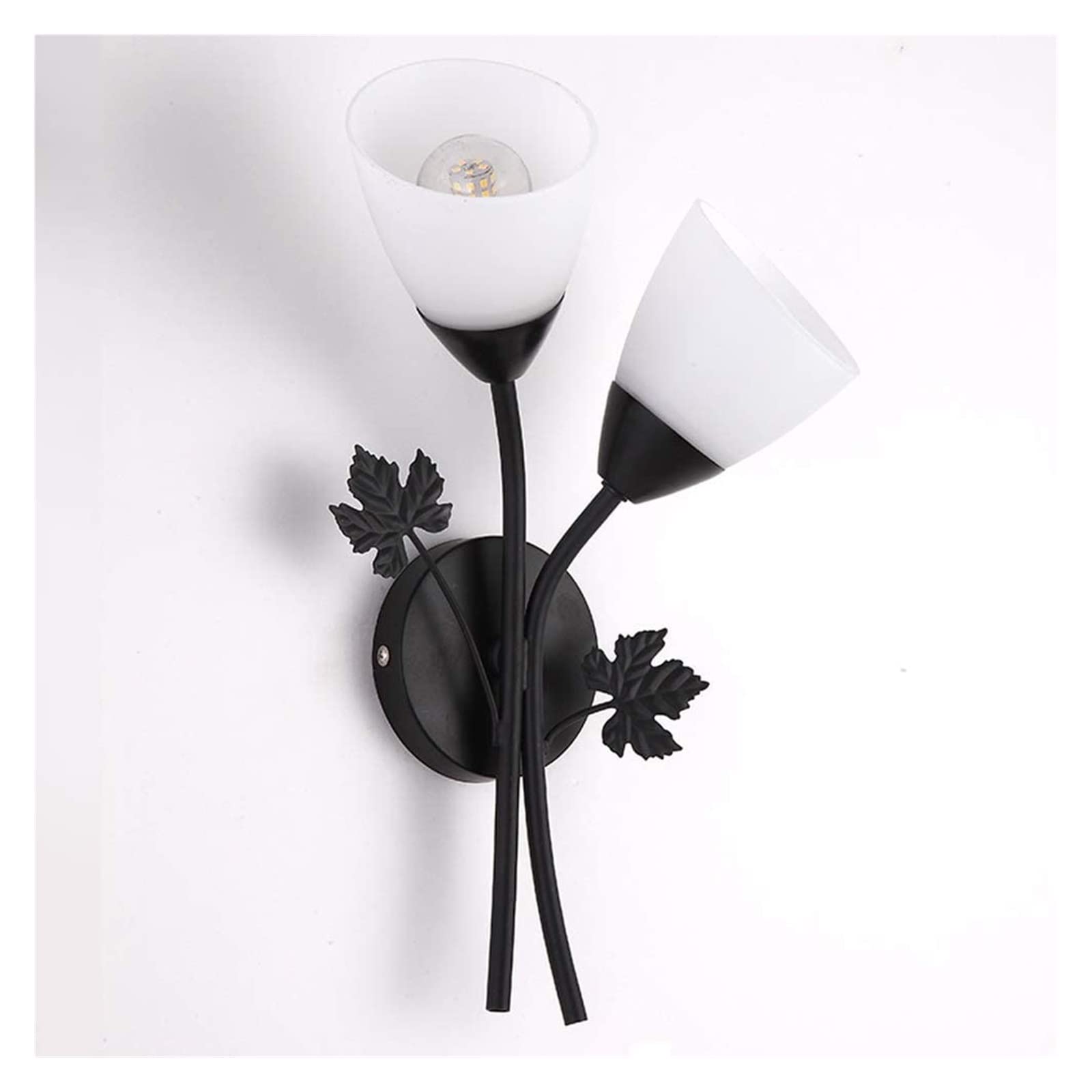 Black Double Head Wall Sconce Light - E26/E27 Bedside Lamp for Bedroom, Living Room, Dining Room & Staircase Lighting - Modern Wall Lamp for Home Decor & Ambience (Perfect for Reading Nook & Hallway Illumination)