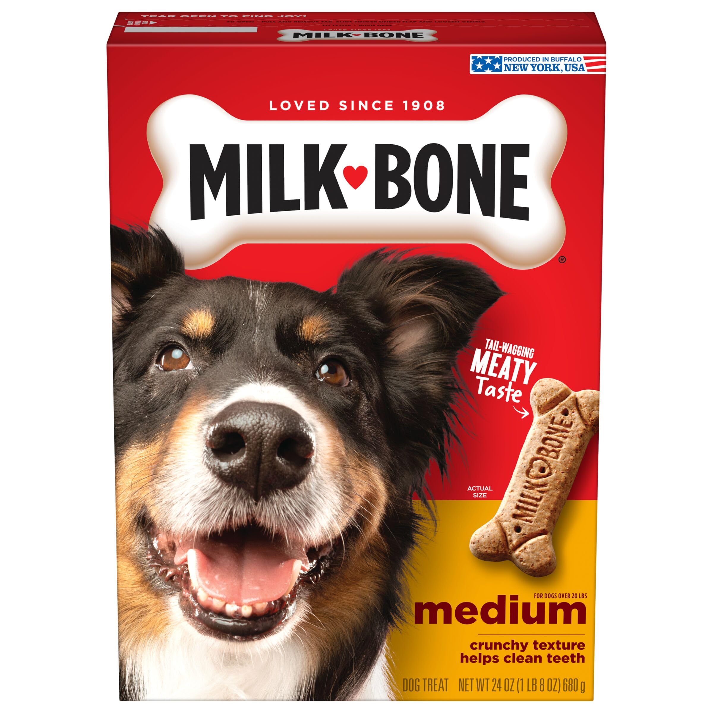 Milk-Bone Original Dog Treats for Medium Dogs - 24oz Crunchy Biscuits, Healthy Dental Care Snacks - Perfect for Training Rewards & Daily Treats (Packaging May Vary)