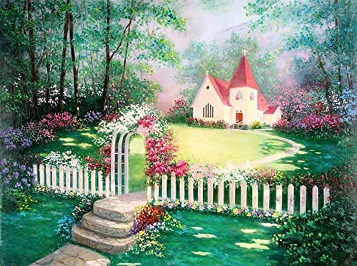 5D DIY Diamond Painting Kit for Adults - Church in The Wilderness Landscape, Crystal Rhinestone Embroidery Art with Full Drill Diamonds, 12x16 Inch Home Wall Decor, Perfect Gift for Relaxation & Stress Relief