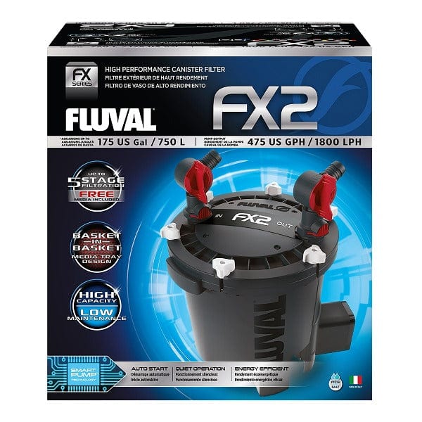Fluval FX2 High Performance Canister Fish Tank Filter - Powerful & Quiet Aquarium Filtration System for Freshwater & Saltwater Tanks - Perfect for Large Home Aquariums, Fish Tanks & Aquatic Habitats