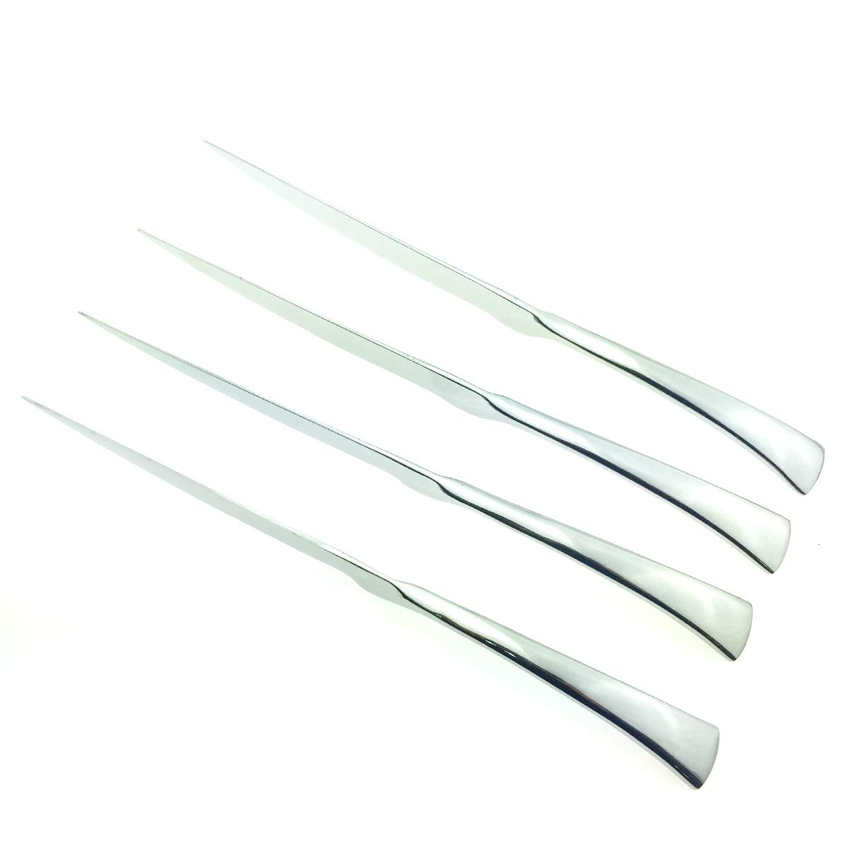 Premium 18/10 Stainless Steel Steak Knife Set of 6 - Professional Chef Grade Steak Knives for Commercial Kitchens & Home Use - Mirror Polished Silver - Perfect for BBQ, Weddings, Dinner Parties & Everyday Dining
