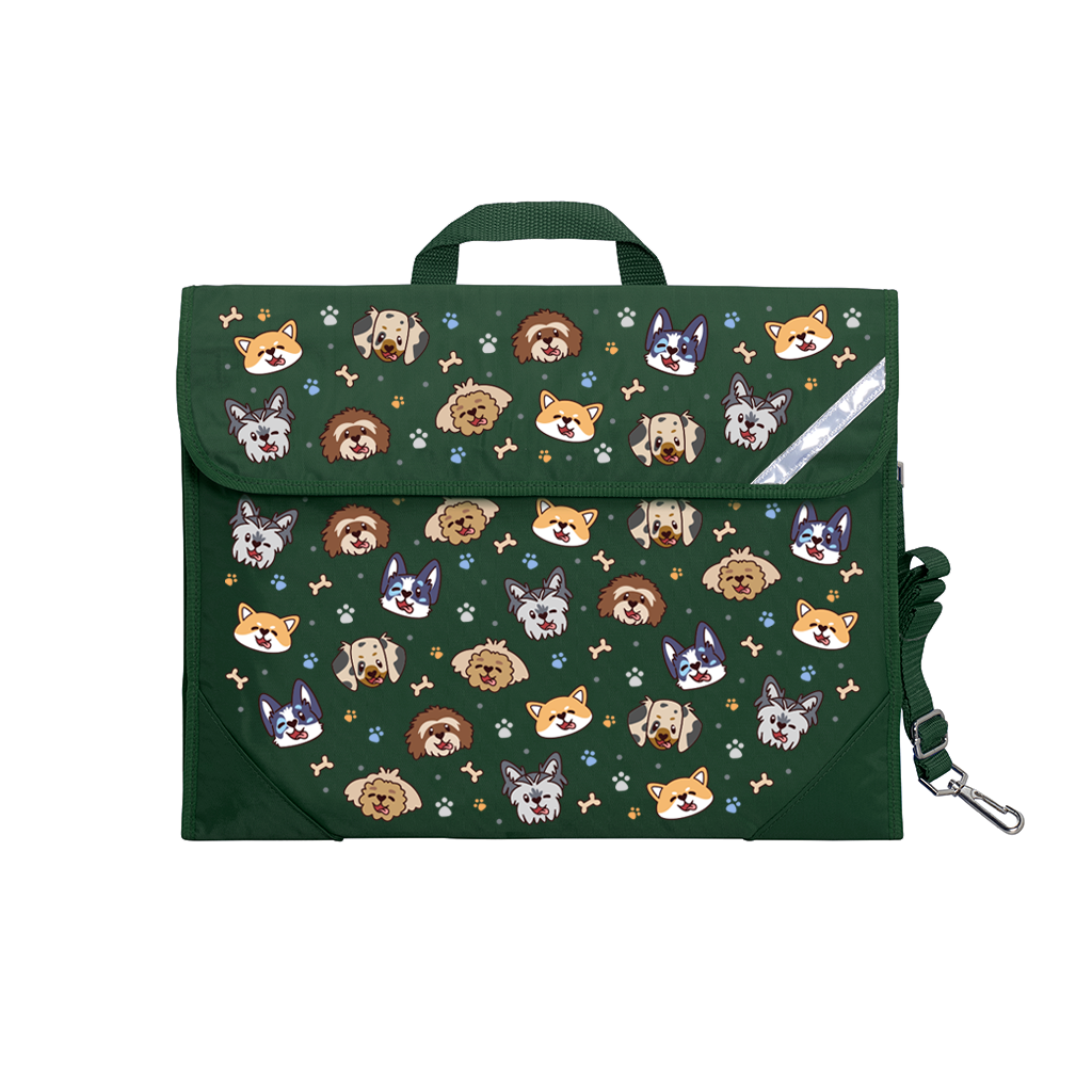 Puppy Pals Safety Library Bag - Durable Book Tote for Kids with Adjustable Straps - Perfect for School, Library, and Travel