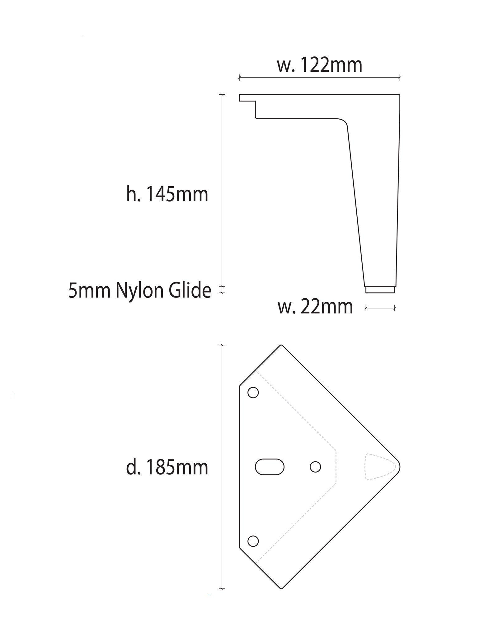 15cm Tall Santoni Furniture Legs in Brushed Silver - Perfect for Sofa, Chair & Table Leg Replacement & DIY Home Decor