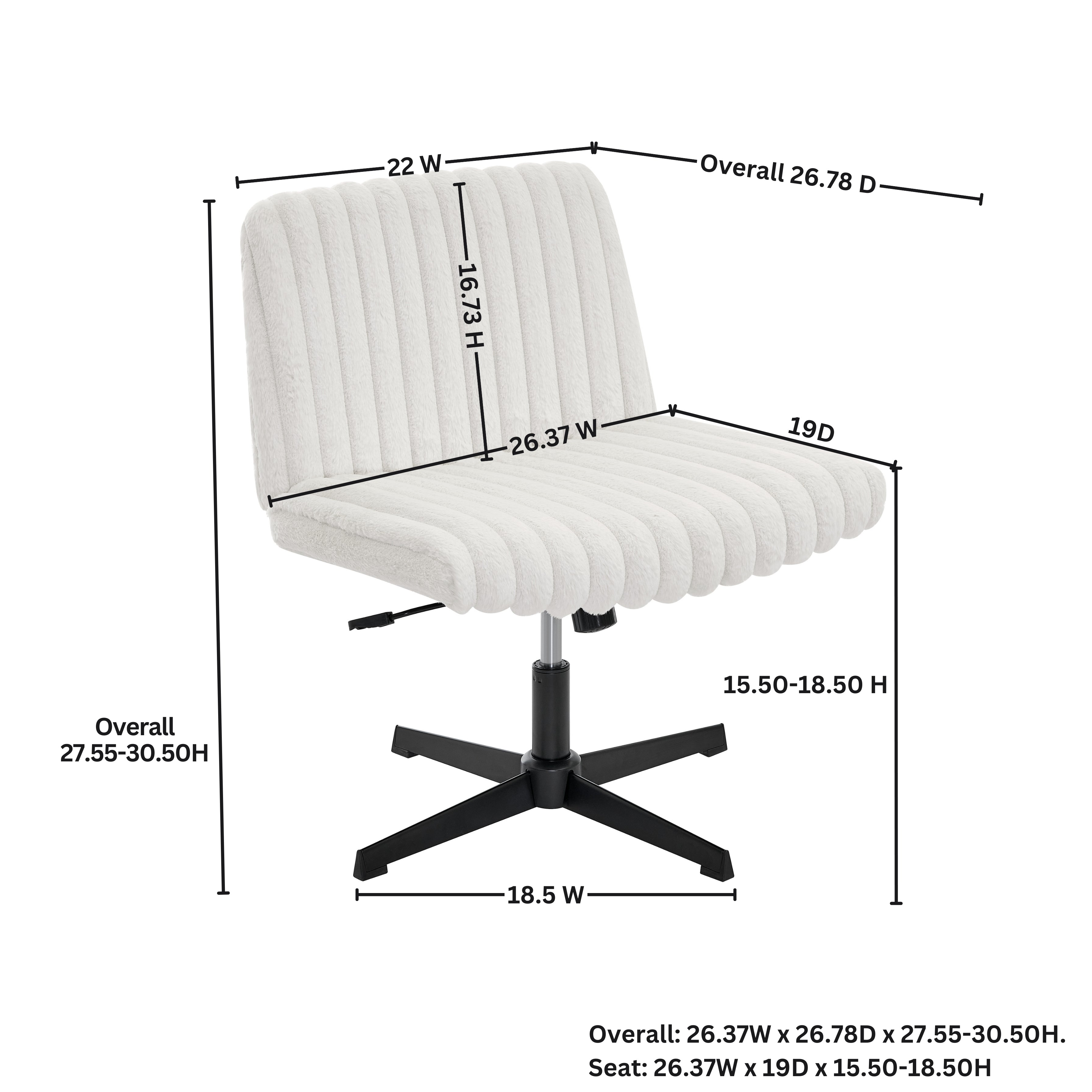 Roundhill Blynn Adjustable Swivel Criss Cross Chair - Wide Seat Ergonomic Office Chair with Lumbar Support, Vanity Makeup Chair for Home & Office Workspace, Study Desk, Dressing Table and Beauty Salon