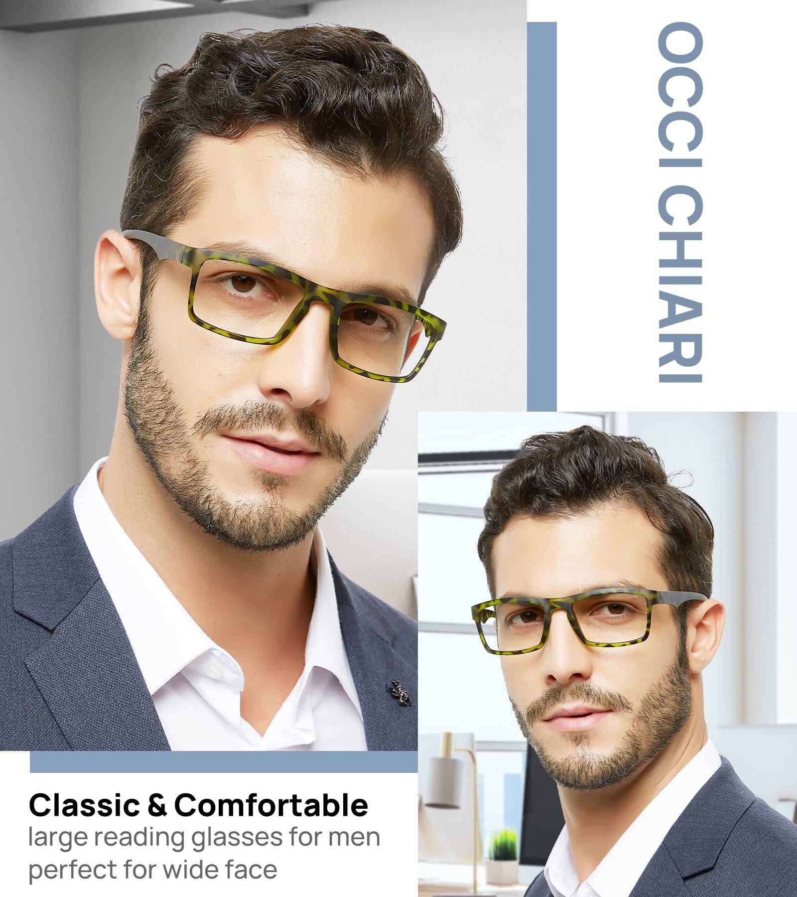 Stylish OCCI CHIARI Reading Glasses for Women & Men - Trendy Eyewear Frames for Reading, Working & Daily Use