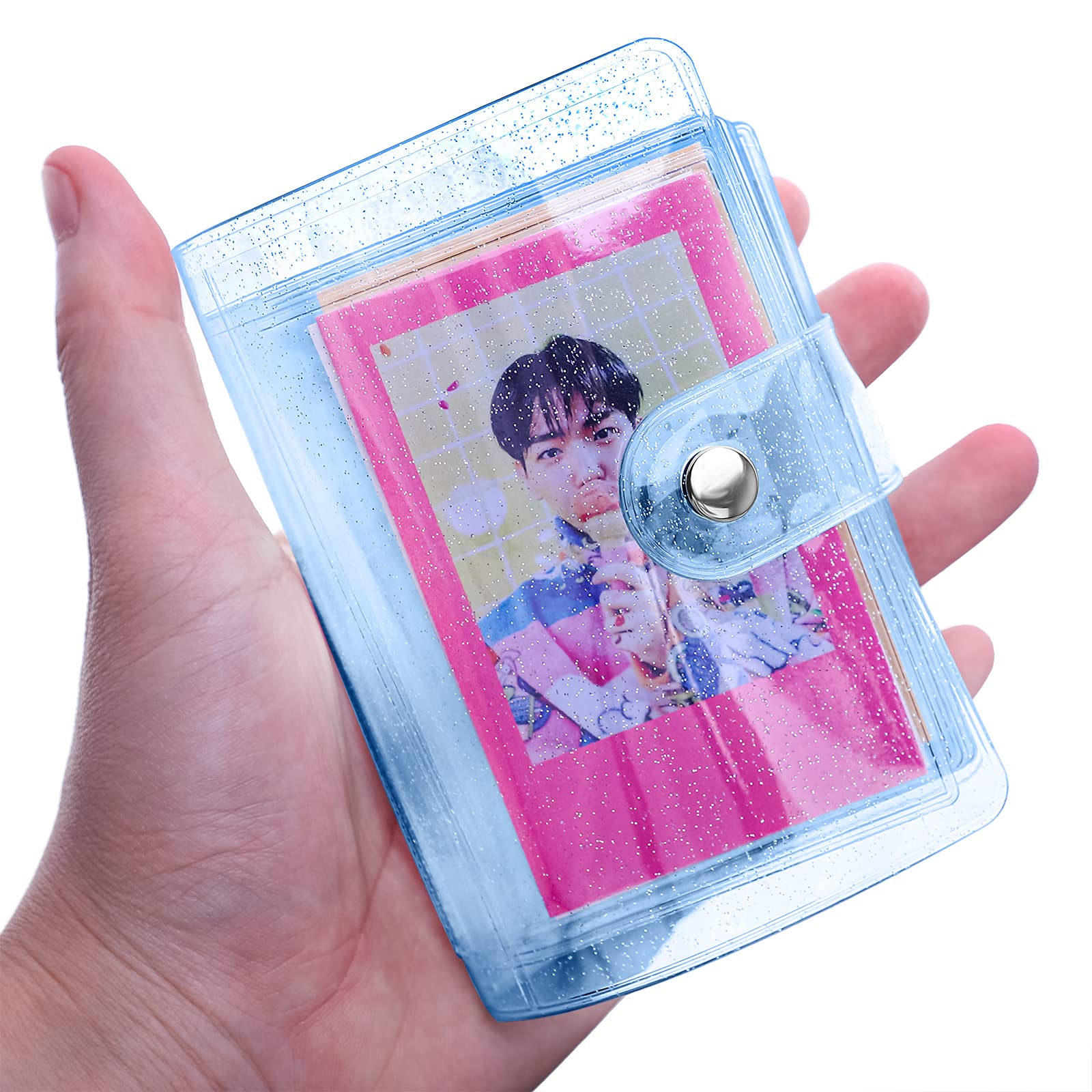 Ndsox 36-Pocket One-Handed Mini Photo Album 2x3 Inch | Portable Kpop Photocard Holder | Compatible with Fujifilm Instax Mini, Polaroid Snap Touch & SocialMatic Instant Cameras | Perfect for Collecting Memories, Trading Cards & Photo Storage (Blue)