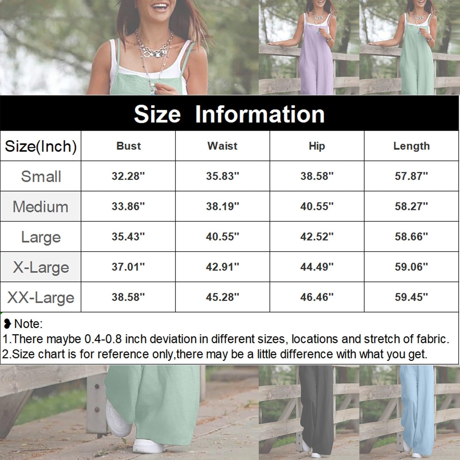 Women's Casual Loose Long Bib Overalls - Wide Leg Jumpsuit with Pockets - Comfortable Cotton Linen Romper for Everyday Wear, Outings & Relaxation