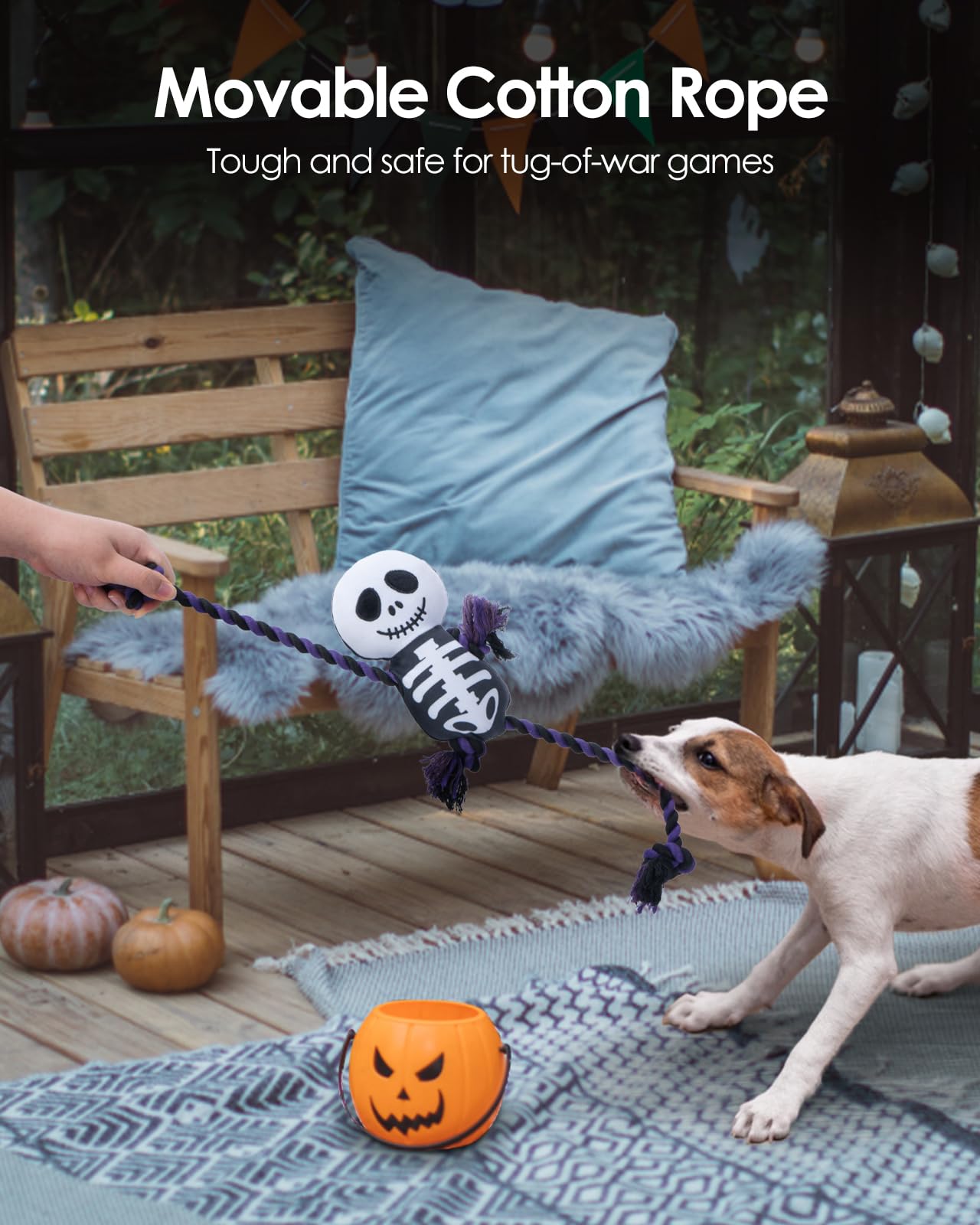 UNISE Halloween Squeaky Dog Toys - Plush Chew Toys for Puppies & Dogs - Fun for Boredom & Teething Relief