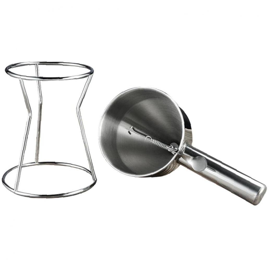 Premium Stainless Steel Piston Funnel - Perfect for Cream Dispensing, Cake Decorating & Pancake Batter Pouring - Essential Kitchen & Bakery Baking Accessories for Dessert Making, DIY Creations & Professional Use