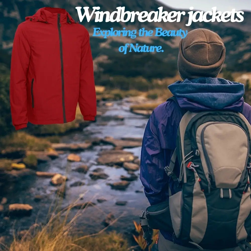 Men's Lightweight Windbreaker Jacket - Waterproof & Breathable Outdoor Jacket for Running, Hiking & Travel