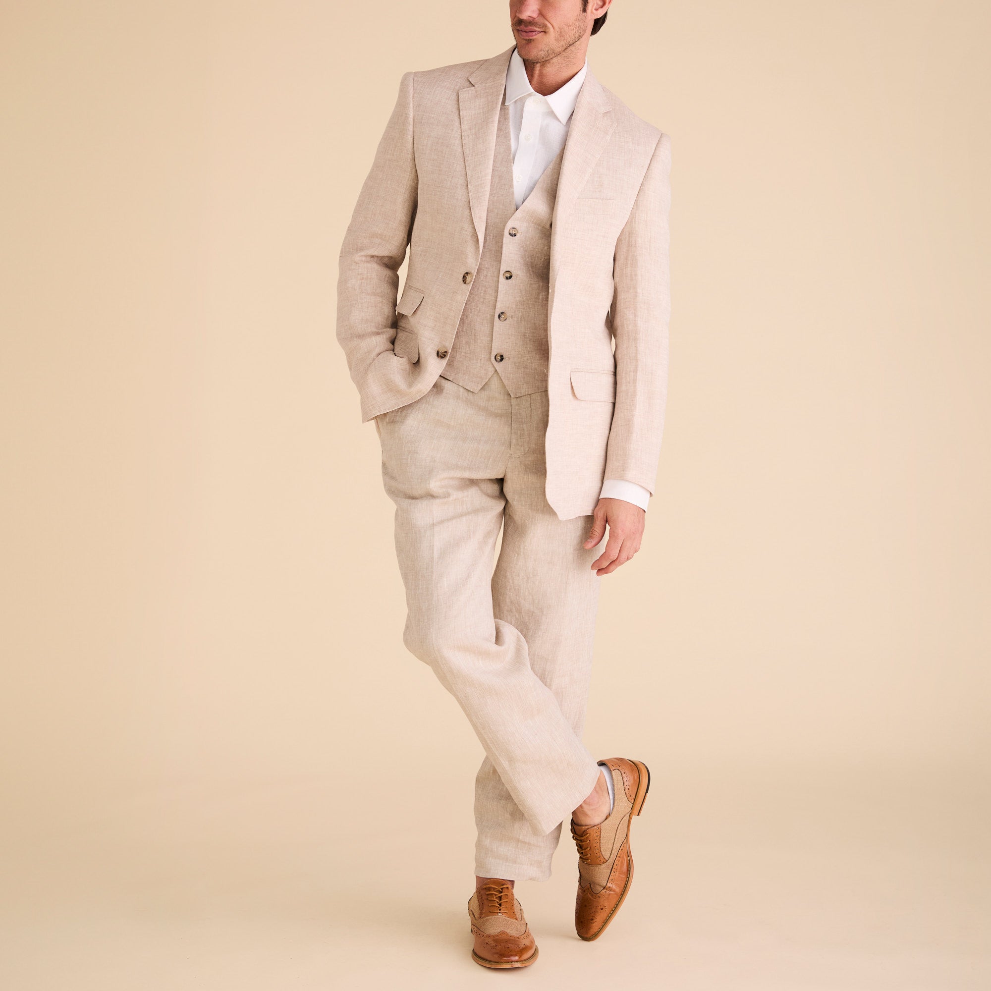 Inserch Classic Linen Blazer for Men - 100% Linen Regular Fit Jacket | Breathable & Lightweight Summer Business Casual Wear for Office, Weddings & Outdoor Events