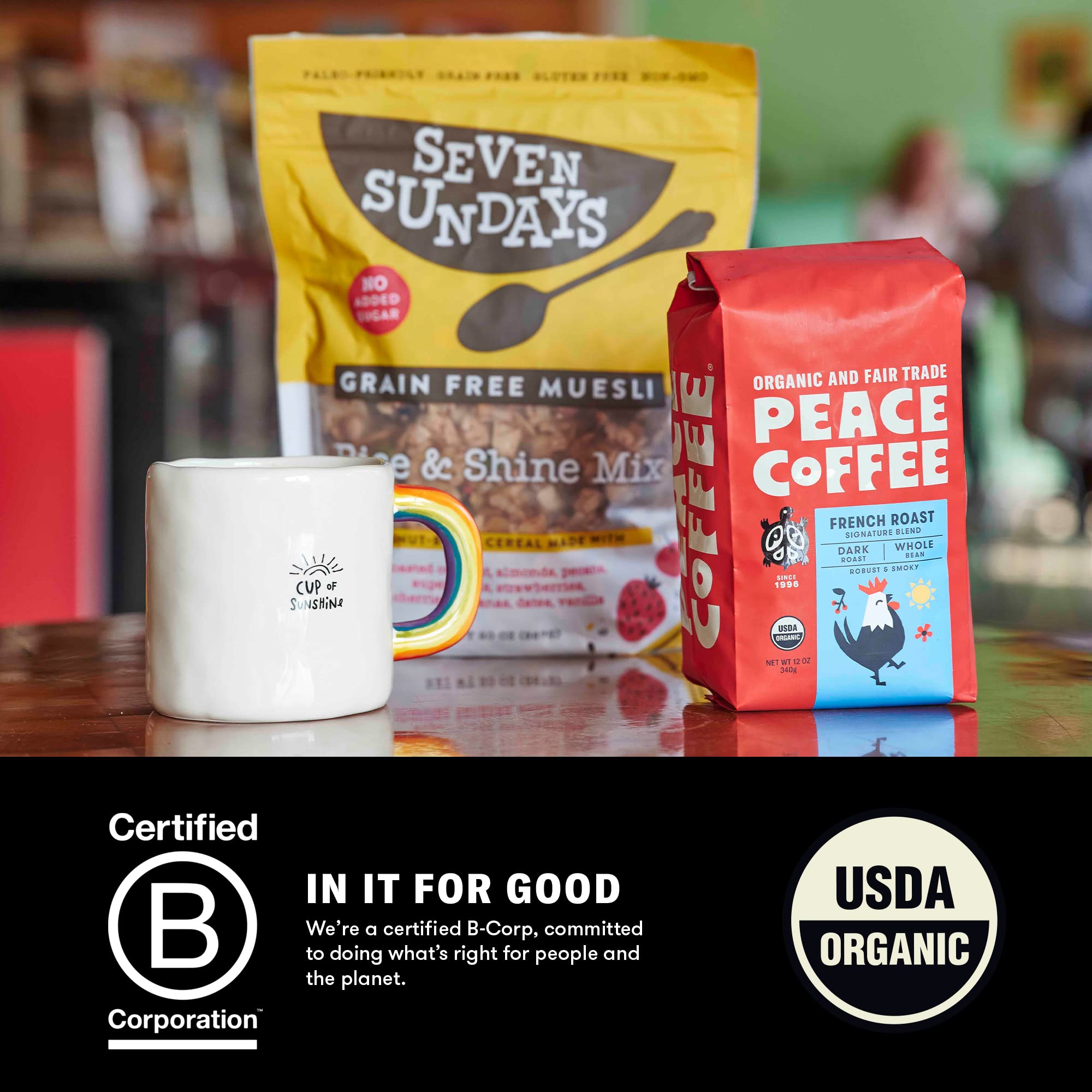 Organic Fair Trade French Roast Dark Roast Coffee - 5 lb Ground | Shade Grown, Fresh Roasted | Soft & Gentle Flavor | Perfect for Morning Brew, Office Use & Gift Giving
