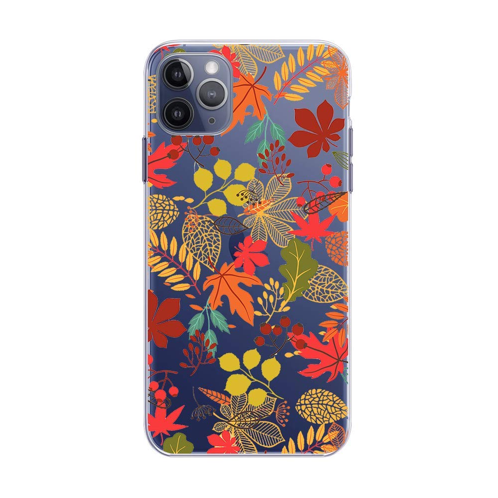 Blingy's iPhone 12 Pro Max Case 6.7 inch - Autumn Leaves Design Clear Soft TPU Protective Cover for iPhone 12 Pro Max (6.7