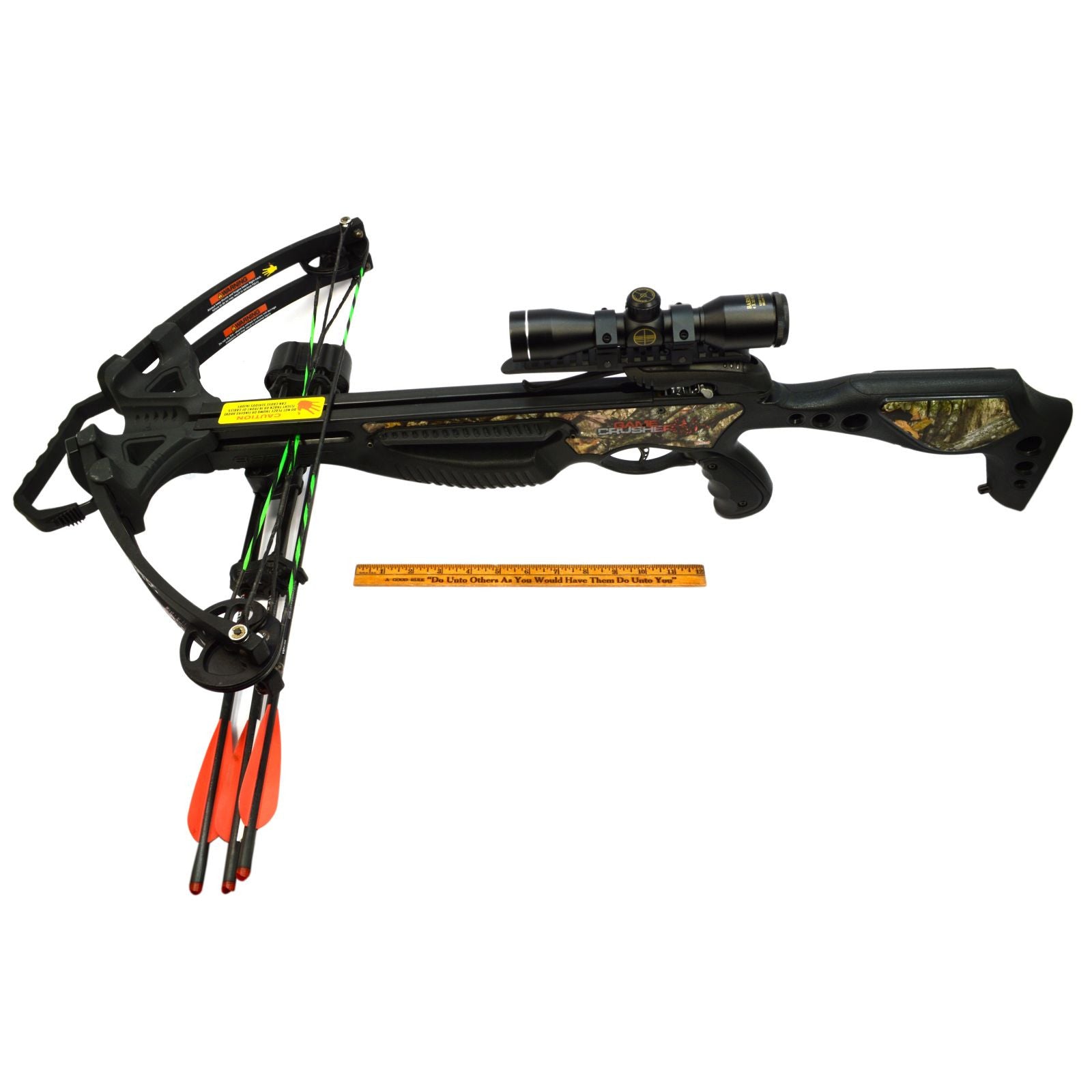 Barnett Game Crusher Crossbow with 3 Headhunter Arrows & 4x32 Scope - High Power Hunting Crossbow for Deer & Big Game - Perfect for Outdoor Hunting & Target Practice