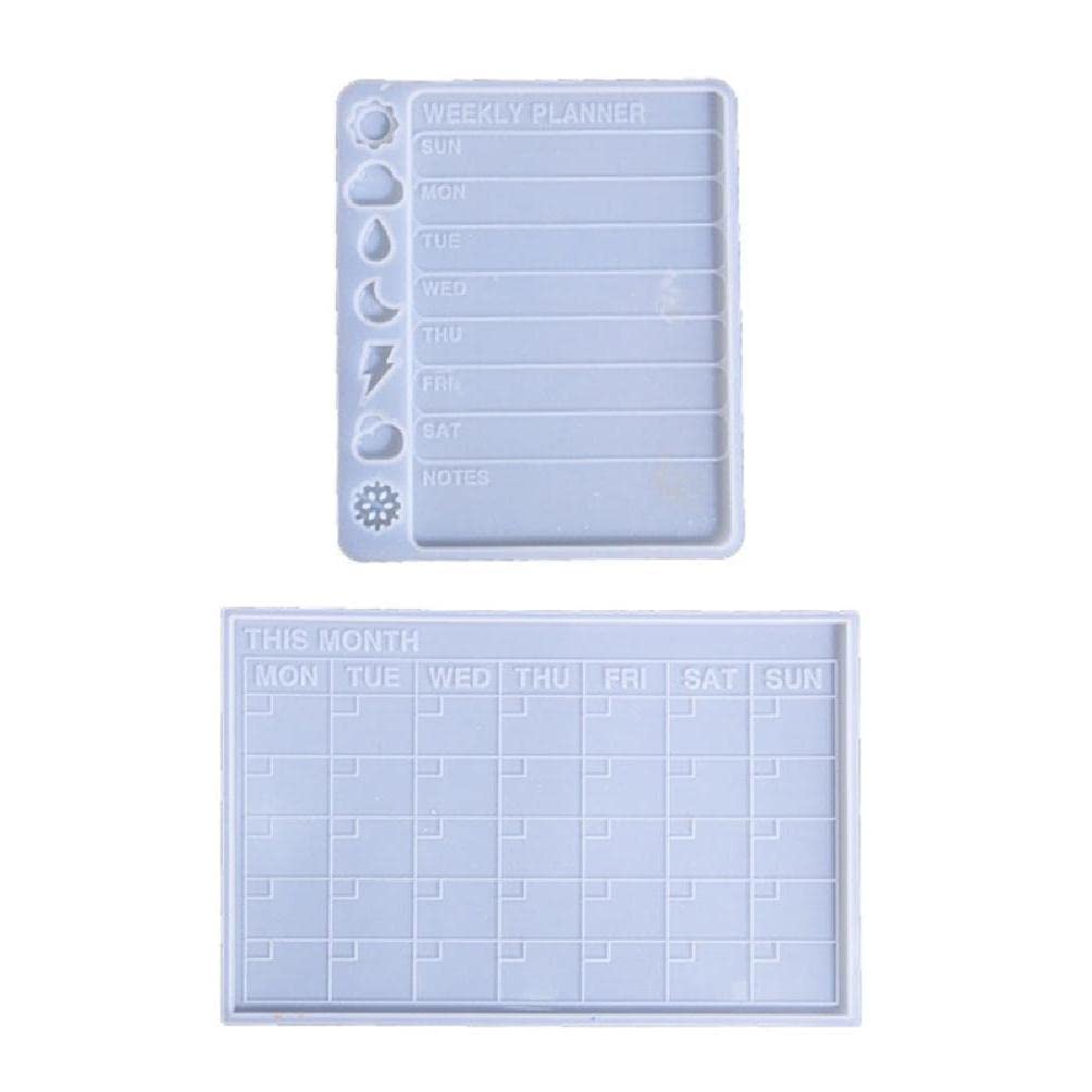 DIY Resin Calendar Molds - Weekly & Monthly Planner Epoxy Molds for Resin Casting, Unique Silicone Craft Molds for Anniversary Decorations, Journals & Notebooks - Perfect for Home Office Organization & Creative Gift Making