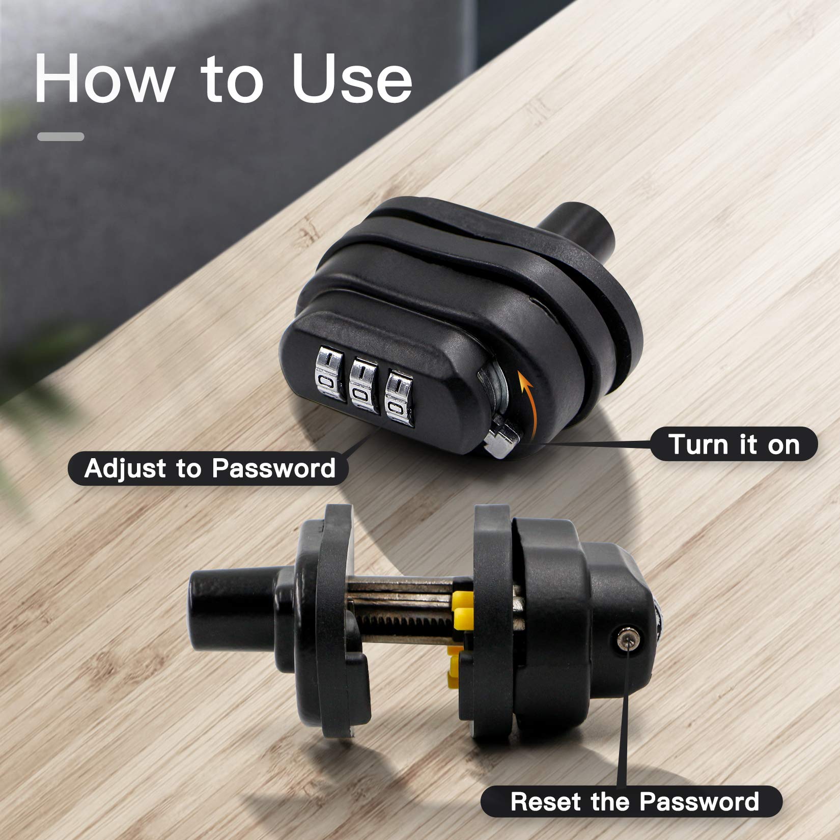 RioRand 3 Digit Trigger Lock - Set Your Own Combination, Secure Gun Safety (5 Pack) - Ideal for Handguns, Rifles, and Firearm Storage at Home or Range