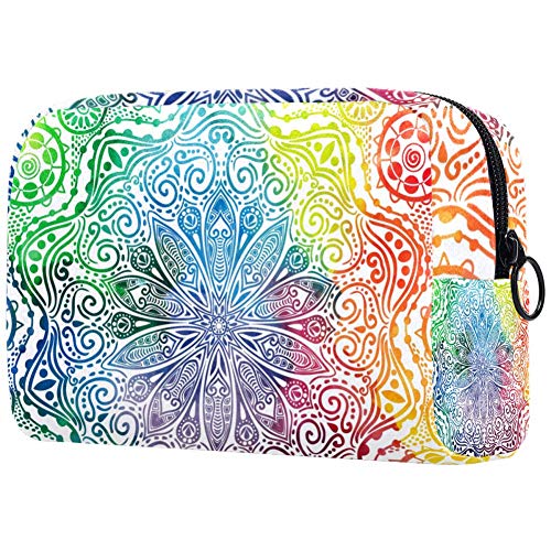 Women's Mandala Floral Makeup Bag - Waterproof Cosmetic Pouch for Travel & Gym