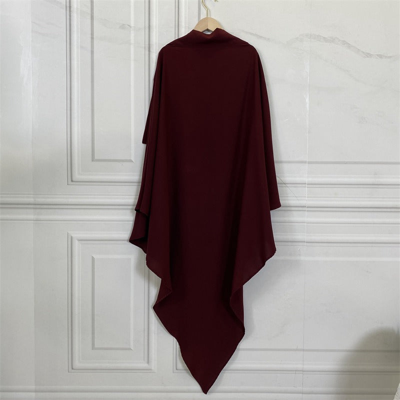 Elegant Muslim Women's Chiffon Khimar Hijab - Lightweight Overhead Scarf for Prayer, Modest Fashion & Daily Wear