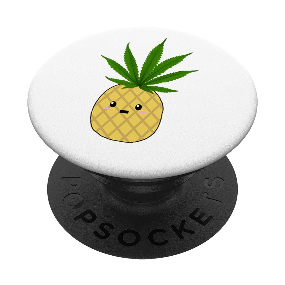 PopSockets Swappable PopGrip with Marijuana Leaf & Pineapple Weed Design - Cannabis Pot Cell Phone Grip for Stylish & Secure Mobile Use