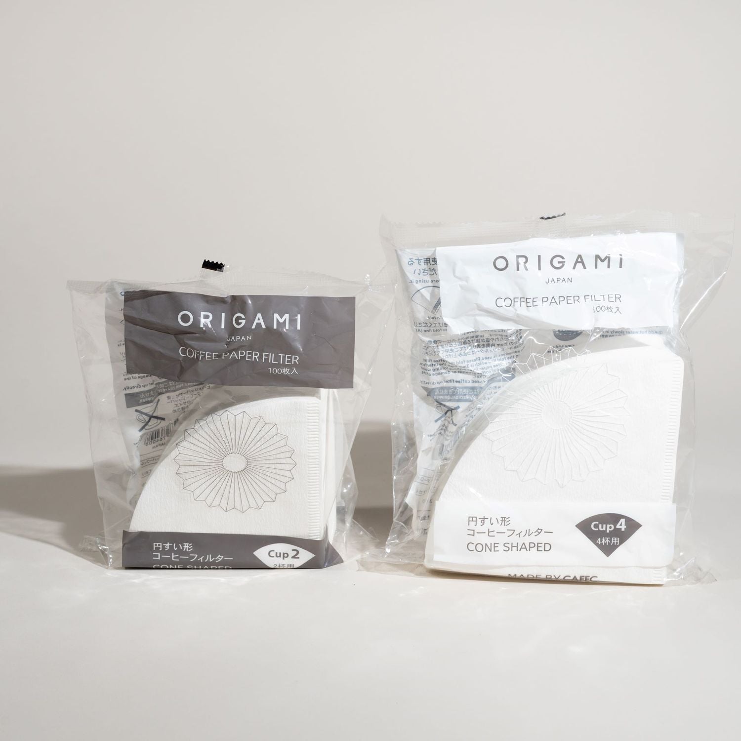 Premium ORIGAMI Paper Coffee Filters - 100 Count, Unbleached & Eco-Friendly for Pour Over, Drip Coffee Makers - Perfect for Home, Office & Camping Brewing