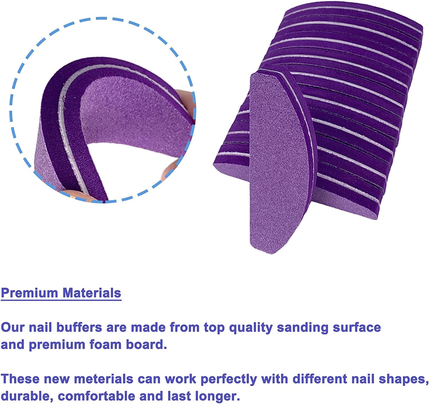 40Pcs Nail Buffers & Files - Double Sided 100/180 Grit Buffer Blocks for Acrylic & Natural Nails - Washable, Portable Arc Shaped Sanding Buffers (Multicolor) - Perfect for Home Manicures, Salon Use & Nail Care Kits