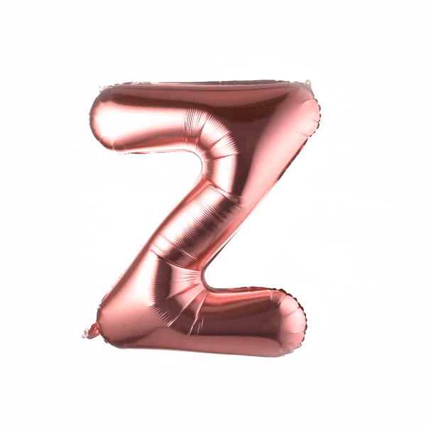 Rose Gold Mylar Letter Z Balloon - 40 Inch Large Foil Balloon for Birthday Party Decorations, Wedding, Anniversary, Baby Shower & Special Events - 1 Count Box