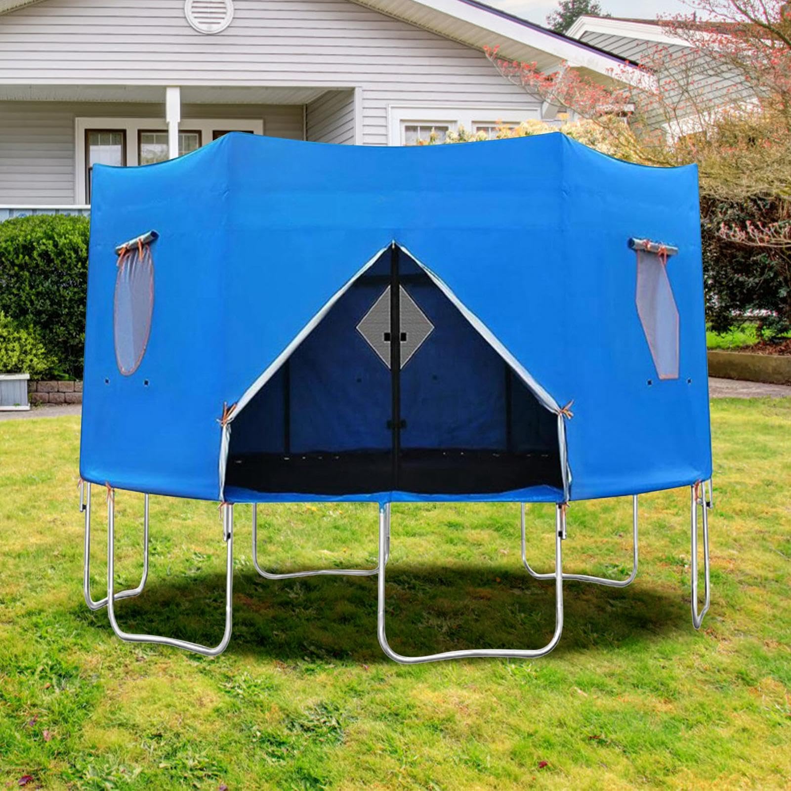 14 FT/15 FT Trampoline Tent Cover - Sun Protection Canopy for Outdoor Playgrounds | Easy to Install Trampoline Top Cover & Sunshade Accessories | Perfect for Backyard Play, Summer Shade & Kids Outdoor Activities