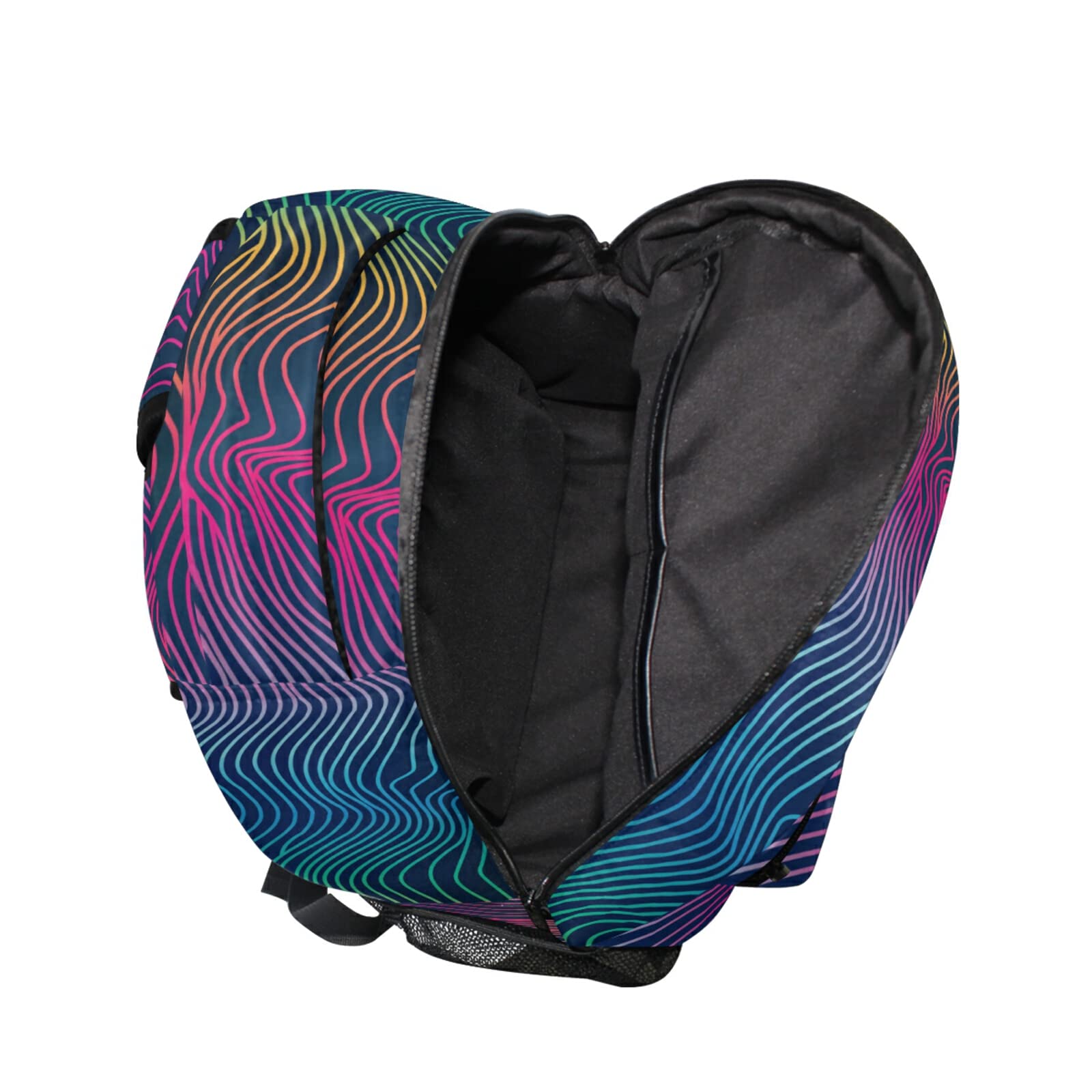 ALAZA Neon Wireframe Wave Travel Laptop Backpack - Durable 17 Inch College School Backpack for Men & Women - Perfect for Commuting, Business Travel & Campus Use