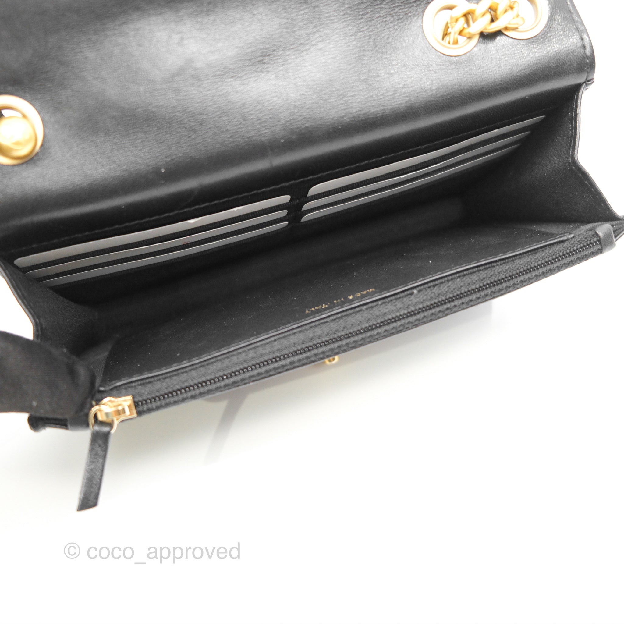 Chanel Quilted Lambskin Wallet on Chain WOC with Adjustable Strap - Black 22K Gold-Tone Hardware | Perfect for Evening Events, Parties & Everyday Luxury