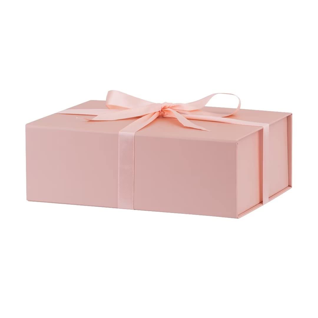 Luxury Pink Gift Box with Lid - 8x7x3.3 Inches Magnetic Closure Storage Box for Wedding, Christmas & Birthday Presents | Elegant Packaging Solution for Jewelry, Cosmetics & Special Occasions
