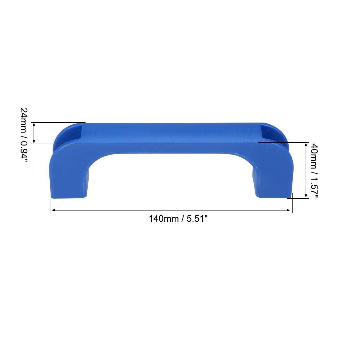 Durable Blue Plastic Pull Handle 120mm Hole Center for Luggage & Mechanical Equipment - 2 Pack | Heavy Duty Replacement Handles for Suitcases, Toolboxes & Industrial Applications