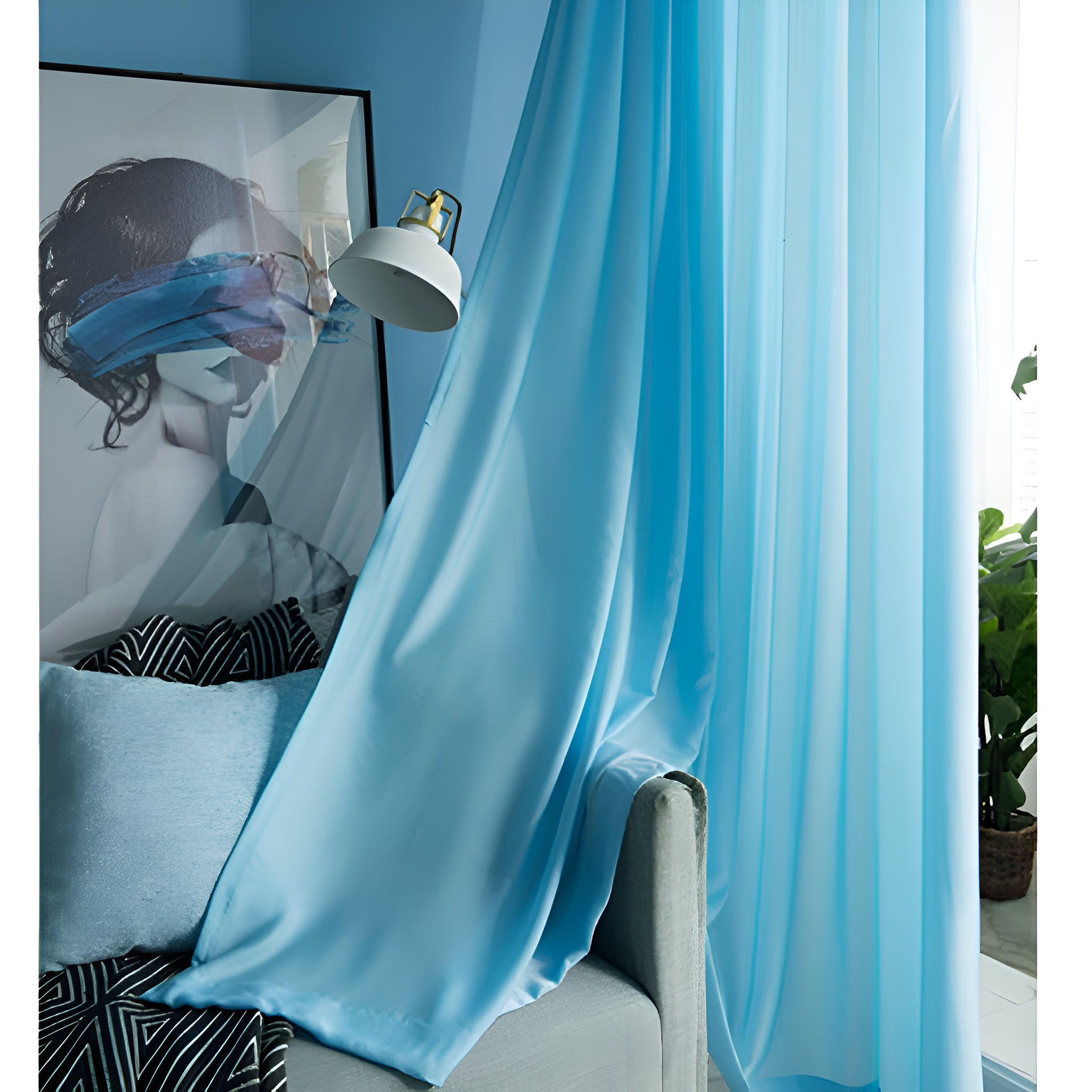 Marissa Solid Color Sheer Grommet Curtains - Lightweight Airy Window Drapes for Living Room, Bedroom & Office - Custom Size Available